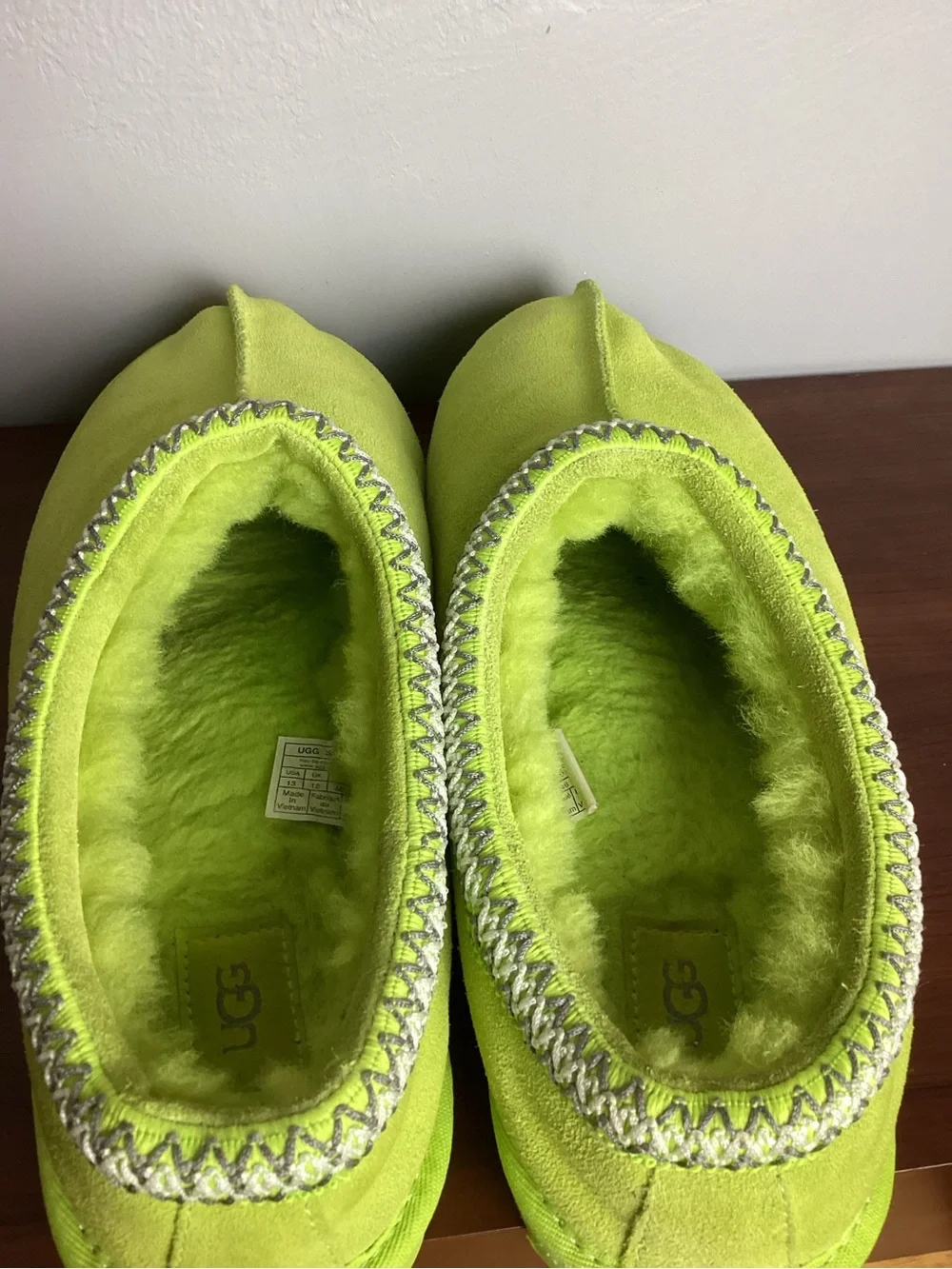 UGG Men’s  Neon Lime Suede Slip-On Clog Size 13